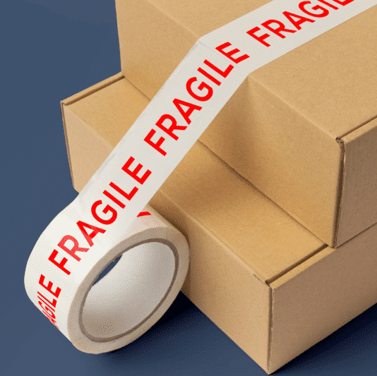 Ruban Adhésif FRAGILE Pack DE 6 unité 50m - carton express