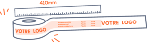 Ruban adhésif avec un développement de 410mm
