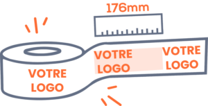 Ruban adhésif avec un développement de 176mm