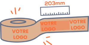 Ruban adhésif en papier kraft avec un développement de 203mm