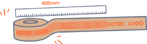 Ruban adhésif en papier kraft avec un développement de 416mm